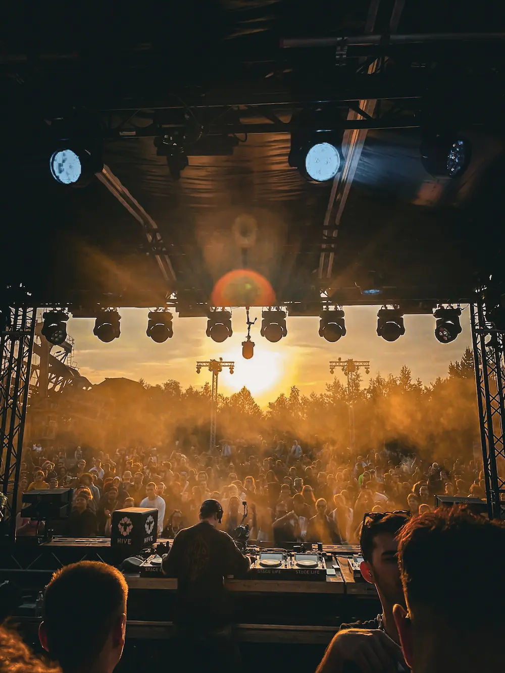 Festival photo with setting sun
