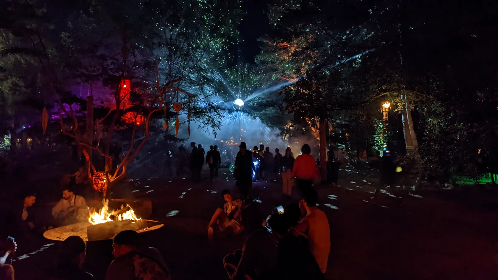 Festival photo at night with visual projection